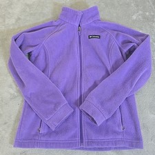 Columbia Fleece Jacket Girls Large 14-16 Purple Full Zip Cozy Soft Warm Winter