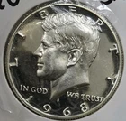1968 S PROOF SILVER KENNEDY HALF DOLLAR Uncirculated US 50c Coin JFK