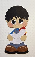 Chicken Boy Black Hair. Scrapbook, Card Making Paper Piecing