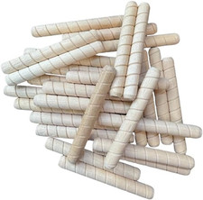Wooden Dowel Pins, Spiral Grooved, Natural Unfinished, 3/8 X 3 Inch, for Woodwor