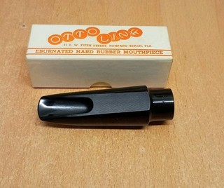 VINTAGE OTTO LINK TONE EDGE EARLY BABBIT #5 HARD RUBBER SAX MOUTHPIECE WITH BOX