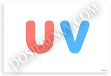Alphabet U V Letters Classroom 12x18 Poster