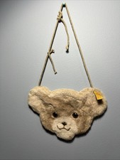 Steiff Plush Teddy Head Childs Purse Shoulder Strap Vintage Great Condition