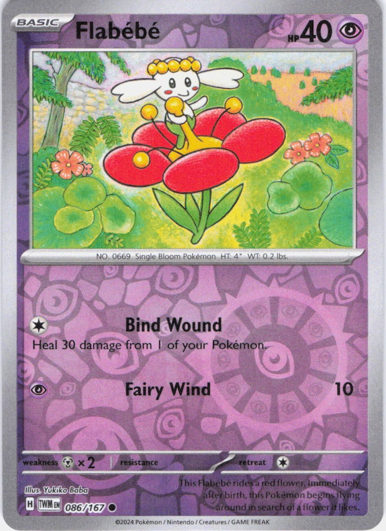 Flabébé Twilight Masquerade 086/167 Reverse Holo Pokemon TCG NM