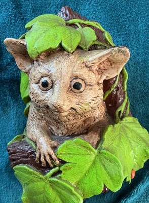 Bossons Chalkware 3D Bush Baby Wall Plaque Art Decor England MCM Vintage 1966