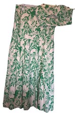 Pink Lily Large Two Piece Set Green White Floral Maxi Skirt And Top