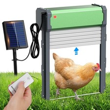 Automatic Chicken Coop Door, Solar Powered Door Opener with Timer & Light Sen...