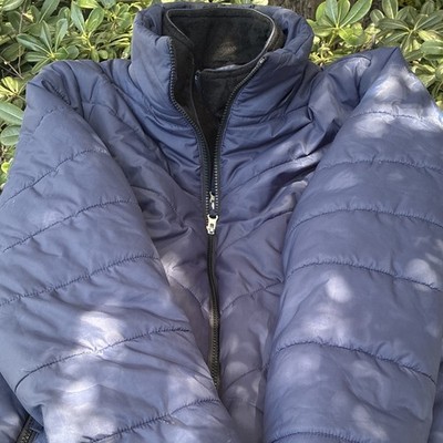 Free Country Men's L Blue Insulated Puffer Jacket Full Zip Stand-Up Collar