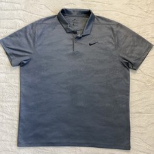 Nike Dri-Fit Men's Polo Shirt Gray, Standard Fit, Short Sleeve, Size XL