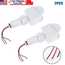 2Pcs 180° LED Auto Infrared PIR Move Motion Sensor Detector Wall Light Switch