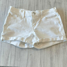 Levi's Juniors White Denim Cuffed Rolled Denim Jean Shorts Size 3