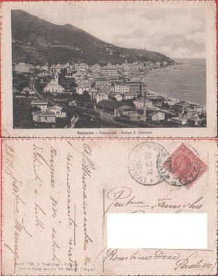 Varazze (SV). Panorama. Borgo S. Nazzaro.  gereist 1918