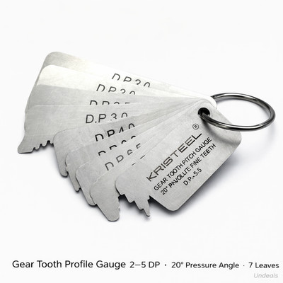Gear Tooth Profile Gauge .35 to 4.5 D.P 23 Profiles 15 Leaf's 20 PA - Modular
