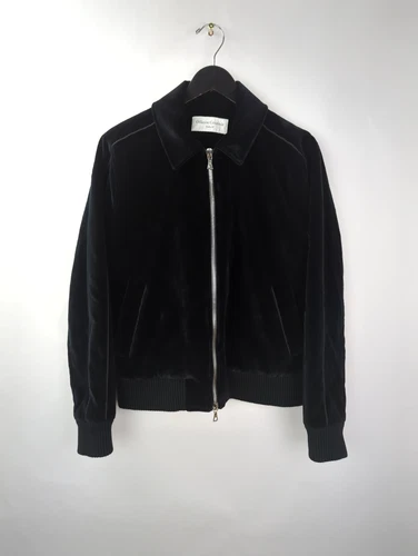 OFFICINE GENERALE Men's Sz US S Black Velour Velvet Zip Bomber Jacket video thumbnail