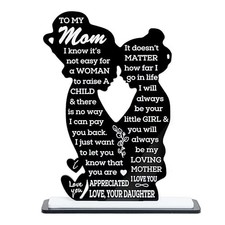 To My Mom Acrylic Plaque, Mom Gifts from Daughter, Best Mom Ever Black mom