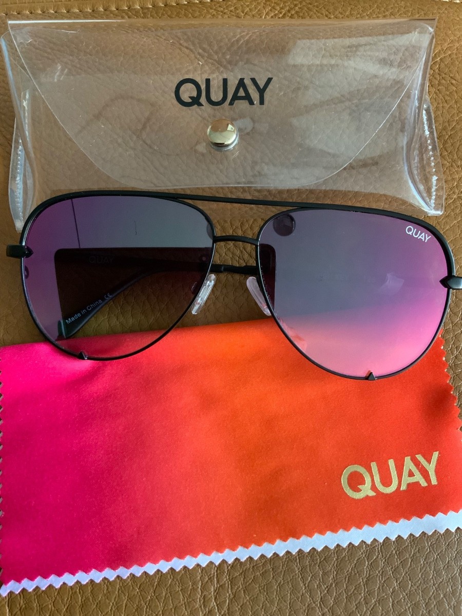 Quay High Key Mini 126 Sunglasses Purple Gradient Lens Aviators Black Frame Quay Australia | Accessories | Quay High Key Mini 26 | Poshmark main image 3