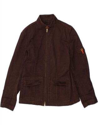 FAY Womens Bomber Jacket UK 14 Large Brown Cotton CG12