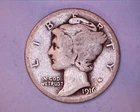 1916  Mercury Head Silver Dime  **410-6CC