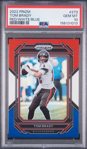 Tom Brady 2022 Prizm Red White & Blue #273 Gem Mint PSA 10 Tampa Bay Buccaneers