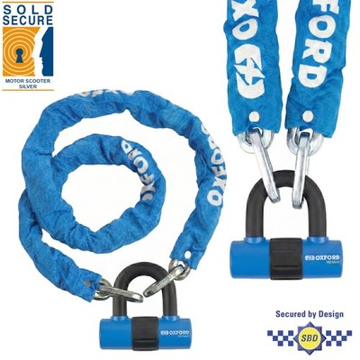 Oxford HD Moto Motorrad Motorbike Kettenschloss blau - 9,3 mm x 1,5 m OF159