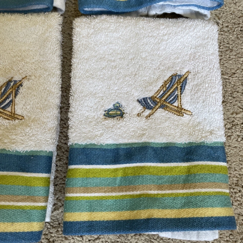 4 chanclas vintage de silla de playa bordadas con yema de dedo de mano Crosscill Foto 2 de 4