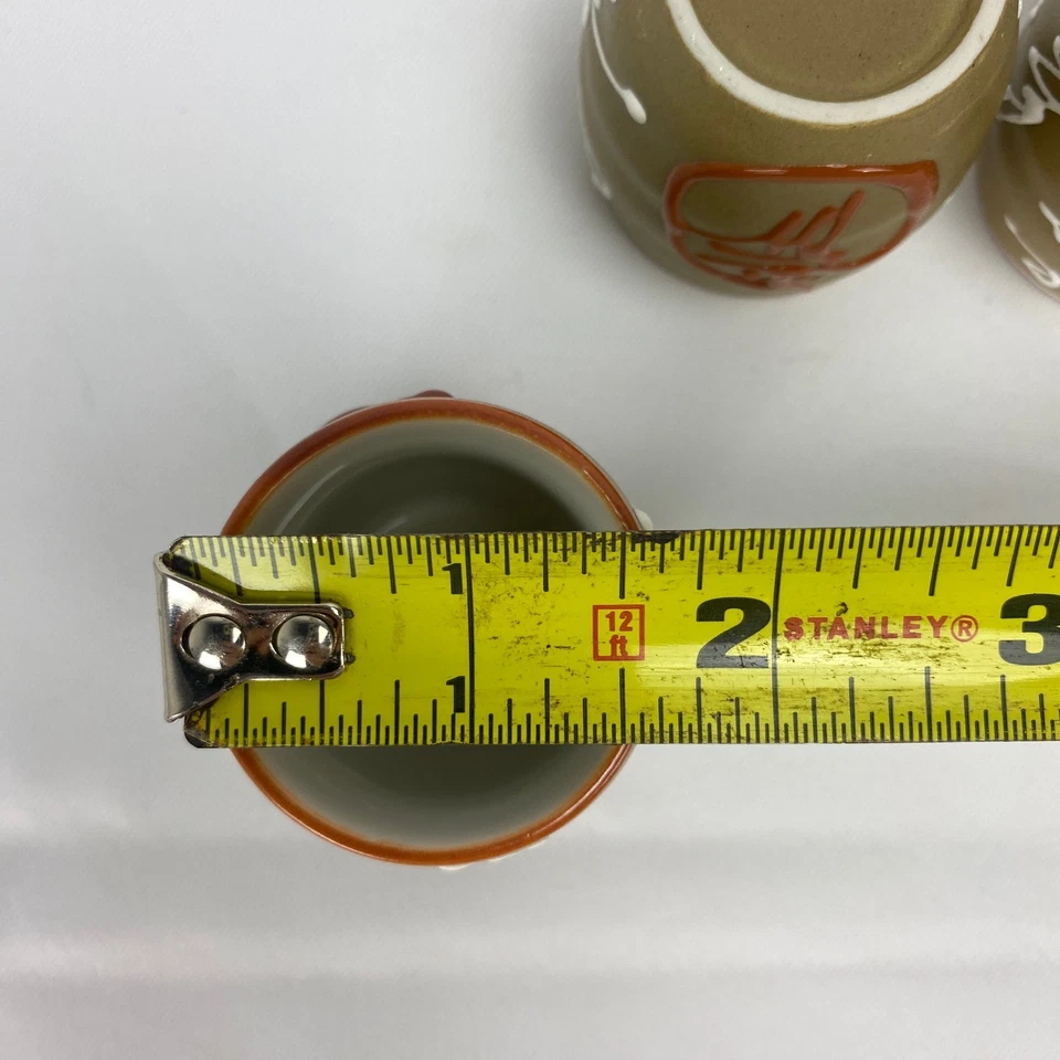 Juego de 5 tazas de té de sake estilo japonés Ochoko de cerámica diseño oriental rojo blanco Foto 4 de 4