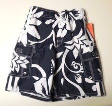 Boys Old Navy Blue and White Floral Print Swim Trunk Bottoms Size XS, S, M, L