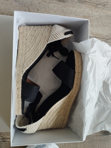 Barfuß Keilabsatz Sandalen Espadrilles CASTANER Belen schwarz Gr. 41 - neu - Bild 6 von 10