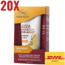 20 X 50gm Tiger Balm Neck & Shoulder Rub Boost Extra Strength Pain Relief - DHL