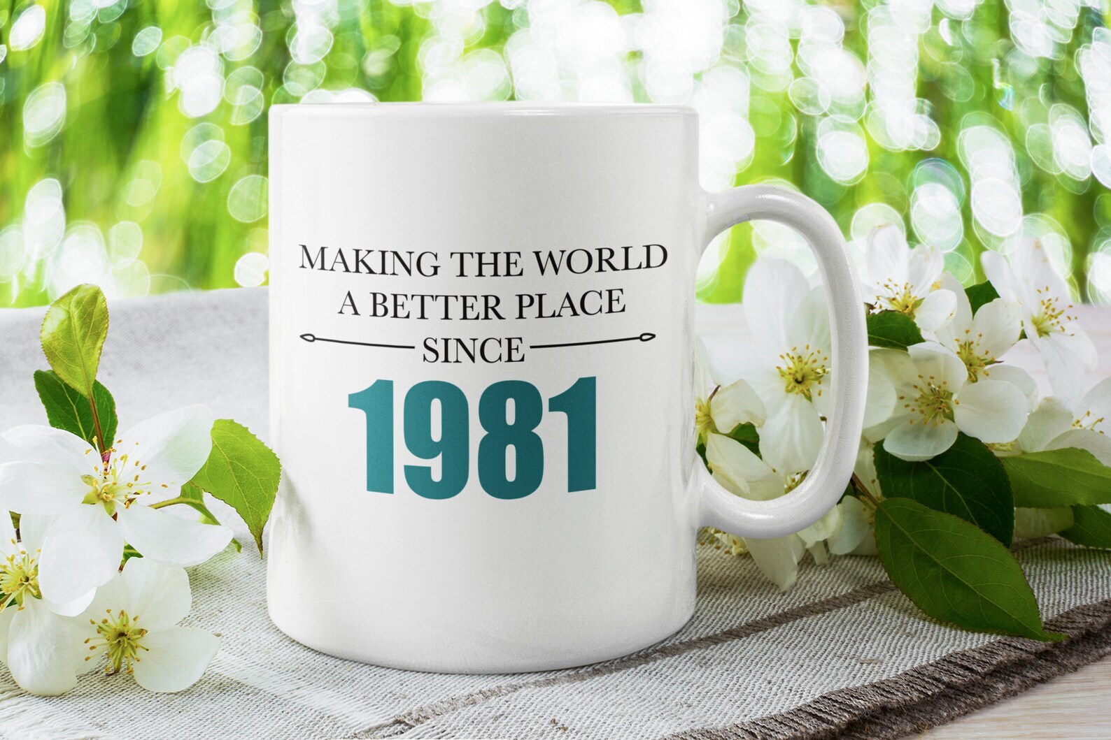 Making Word A Better Place Since Any Year Mug Personalised Year Of Birth Mug