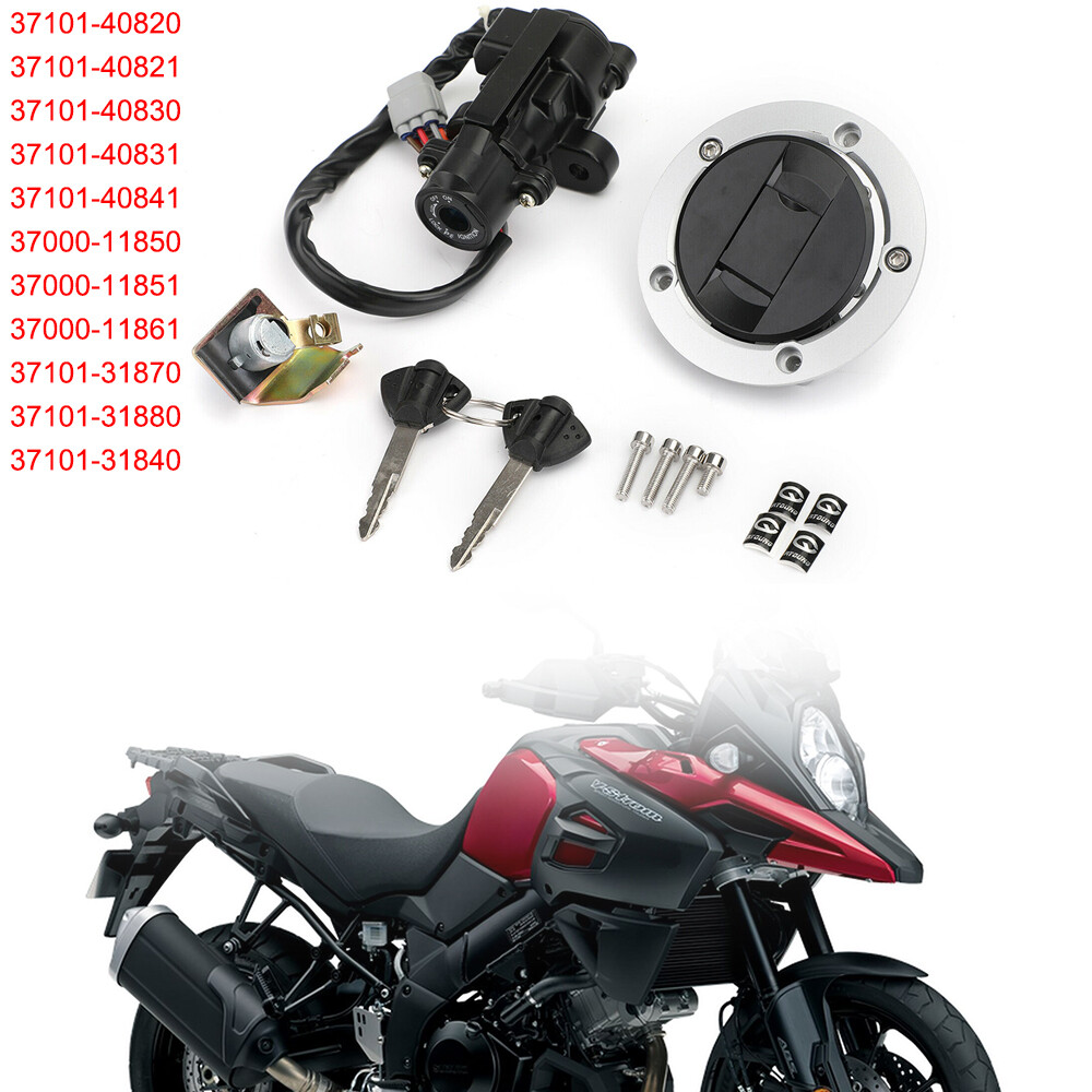 YER Ignition Switch Fuel Gas Cap Seat Lock Key Fits For Suzuki