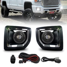 For 2015-2019 GMC Sierra 2500HD 3500HD LED Fog Lights Front Bumper Lamps