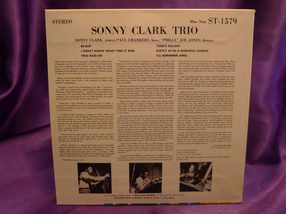 SONNY CLARK TRIO with PAUL CHAMBERS - BLUE NOTE rare SOLD OUT Japan MINI LP CD - Bild 2 von 2