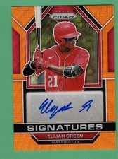 2023 PANINI PRIZM ELIJAH GREEN AUTO ORANGE WAVE SIGNATURES 28/50 NATIONALS