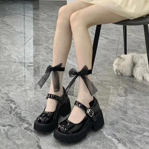 Pumps Damen Blockabsatz Plateau Mary Jane Dress Knöchelriemen Sandalen Schuhe - Bild 8 von 11