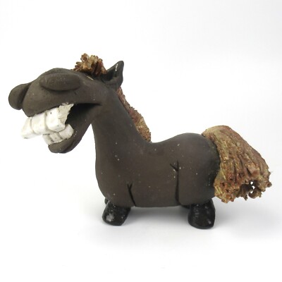 Designer Keramik Figur ESEL / PFERD gemarkt Pottery Figurine Funny Donkey Horse