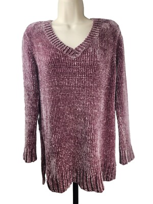 Orvis Womens S Chenille Long Sleeve Pullover V Neck Sweater