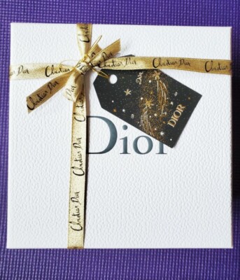 Dior White Gift Storage Box Charcoal Grey Logo Ribbon  display picture 1
