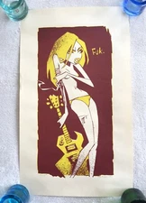 Vintage Glenn Barr Fuk Girl Print 1997 Limited 50 / Gary Baseman Tim Biskup shag