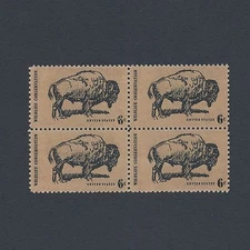 Wildlife Conservation: The Buffalo - Vintage Mint Set of 4 Stamps 54 Years Old!