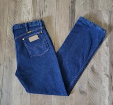 Wrangler Made in USA Size 34 Jeans Stretch Blue Cowboy Cut 947STR Dark Wash