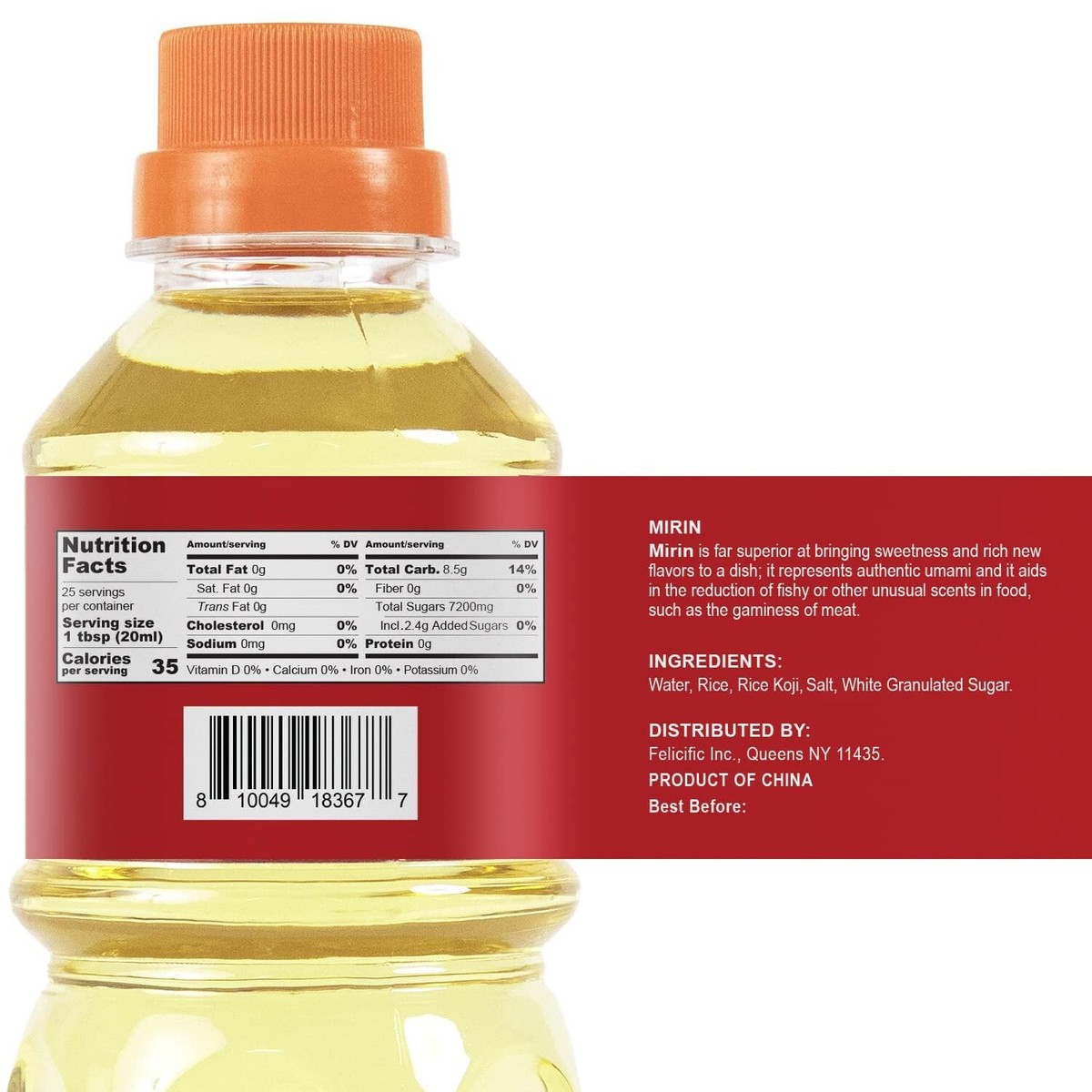 52USA MirinJapanese Mirin Cooking Wine 16.9 FL OZ Red Rice Cooking