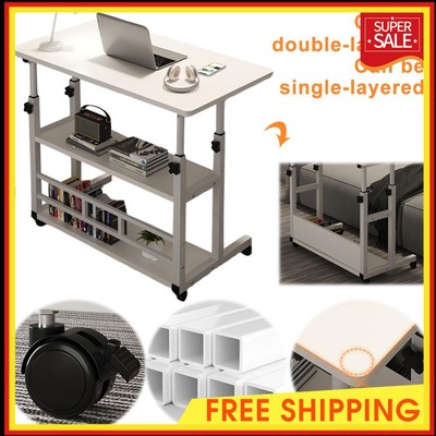 Adjustable Bedside Laptop Desk with Rolling Wheels Mobile Laptop Standing Desk