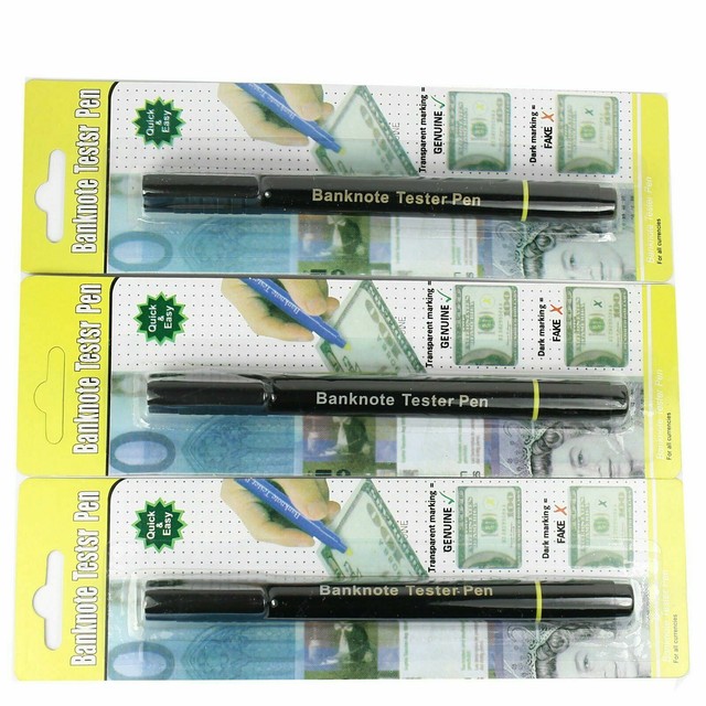 3 Pack Counterfeit Money Detector Pen Banknote Tester Currency Cash