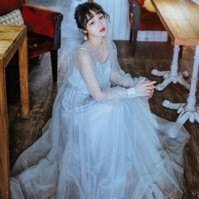 Womens Japanese Cute Dress Lolita Mori Girl Elegant Fairy Princess Skirt Beach
