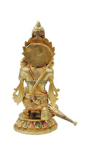 Estatua de latón Lord Hanuman Ji Bajrangbali Mahabir ídolo deidad hindú estatuilla 12,5" - Imagen 4 de 4