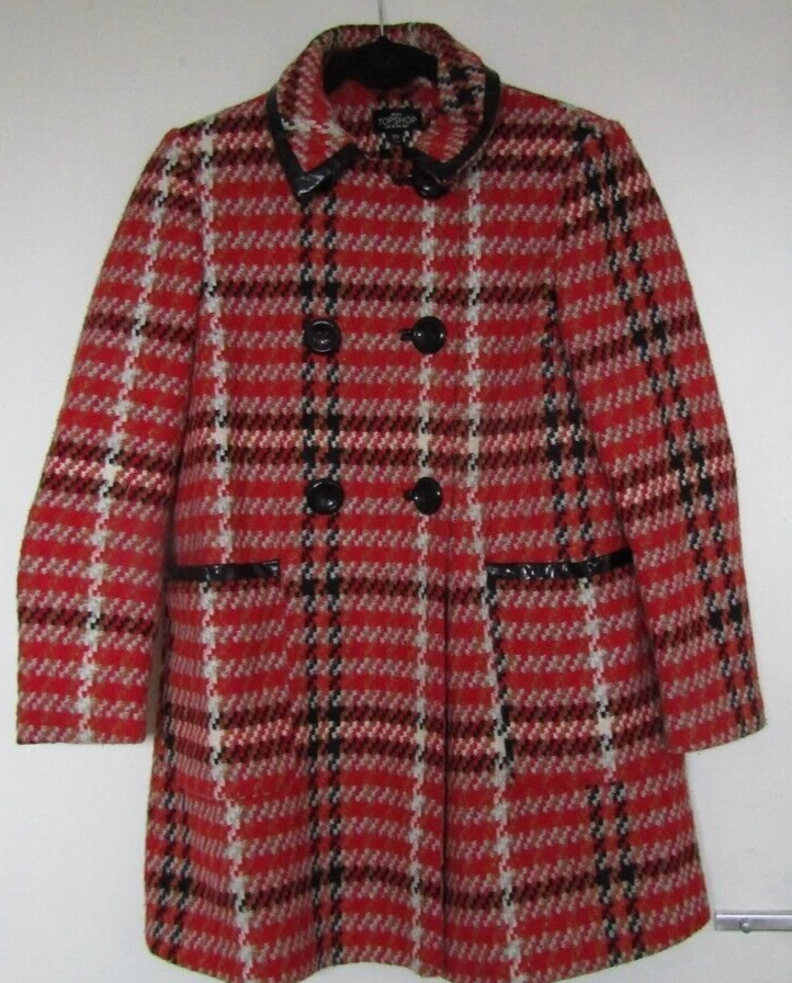 Topshop cheap check coat