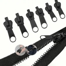 6 Pcs Universal Metal Zipper Sliders - Detachable Replacement Zipper Heads