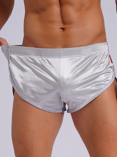 AU Mens Shorts Loungewear Boxer Briefs Side Split Bottoms Satin Panties M-3XL - Picture 40 of 83