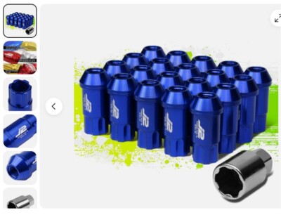 J2 ENGINEERING 7075-T6 FORGED ALUMINUM 20X LUG NUTS W/TUNER M12X1.5 50MM BLUE